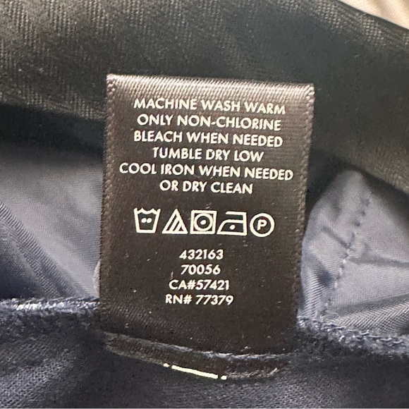 Ann Taylor Navy Striped Kate Fit Pants Women’s Size 12 Tall - Picture 8 of 8